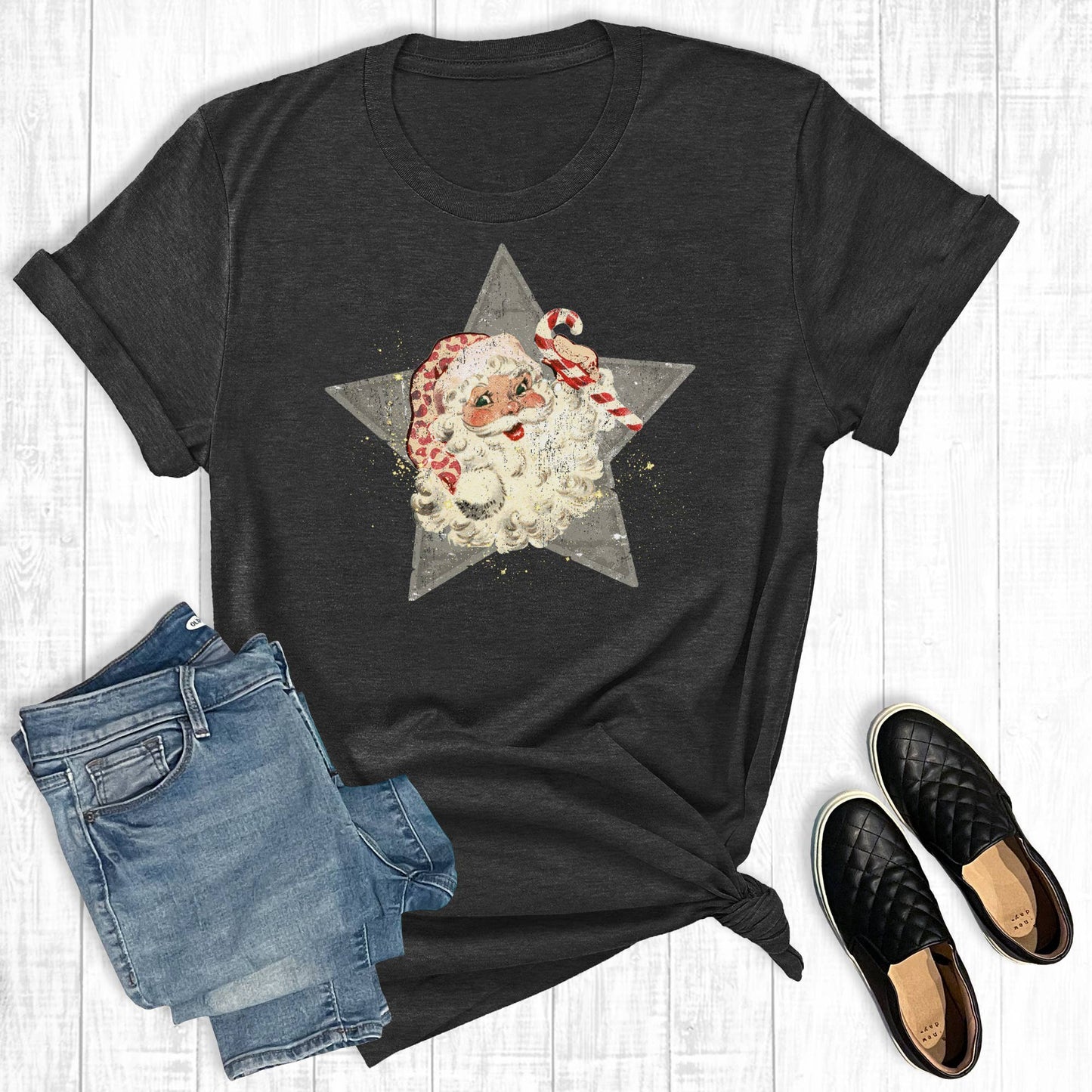 Leopard Santa Star Graphic Tee