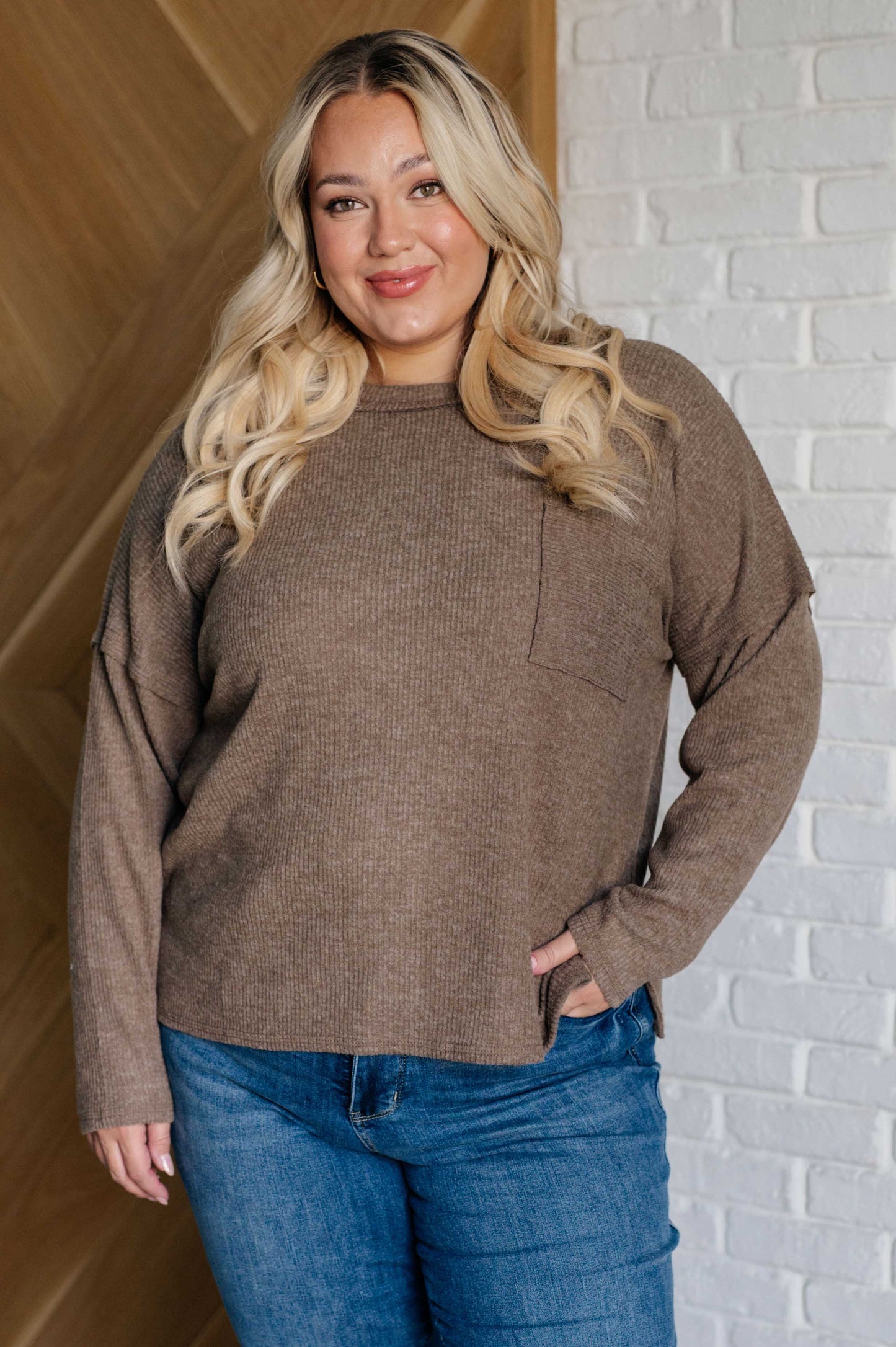 Casual Tuesday Ribbed Knit Sweater in Mocha