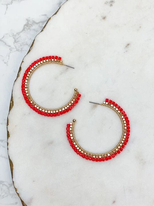 Holiday Gold Bead Earrings